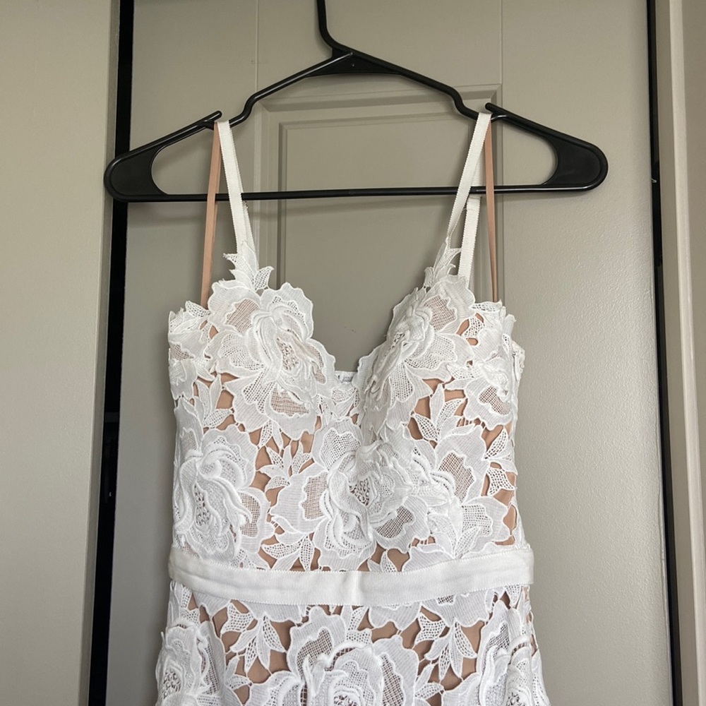 New Catherine Deane Anthropologie Size 0 White Lace MIDI Dress